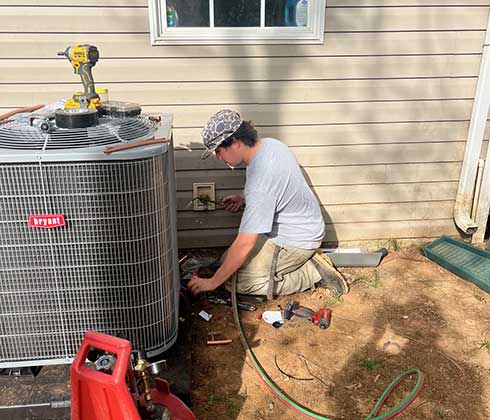 Gravil Brazing On Heat Pump Install